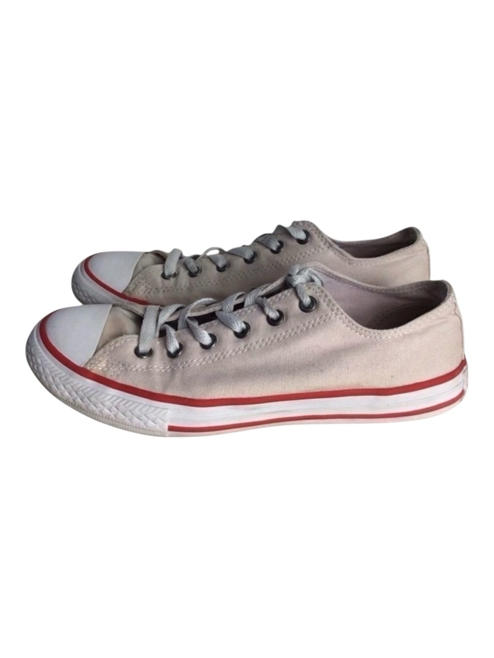 CONVERSE all star sneakers size US4.5 cream beige white red shoes youth unisex